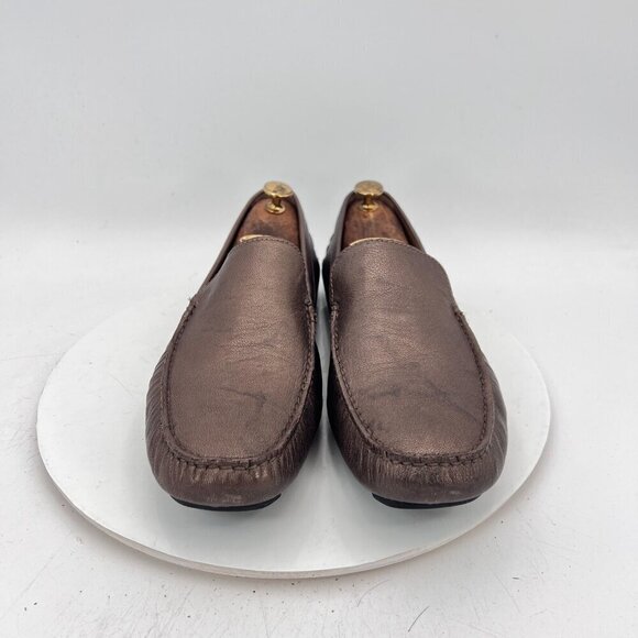 Donald J Pliner Vieto Men Size 11M Gold leather Slip On Loafer Casual Shoes - Picture 2 of 14